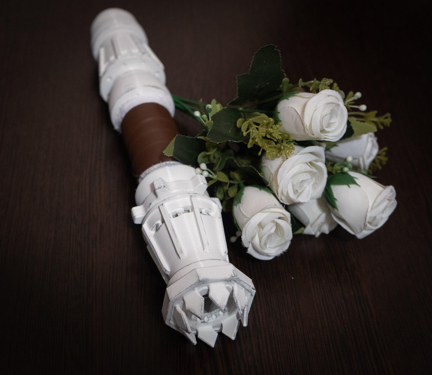 Star Wars Wedding white Rey Lightsaber Bouquet Holder  | star wars wedding - 3DPrintProps