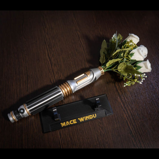 Star Wars Inspired Bridal Bouquet Holder | Wedding Bouquet Mace Windu Lightsaber Holder